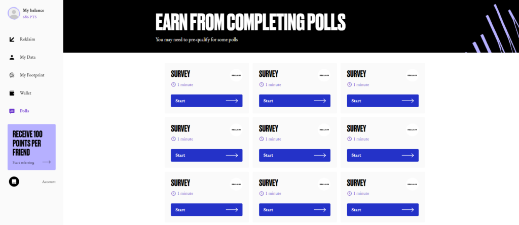 Reklaim's 1-minute polls