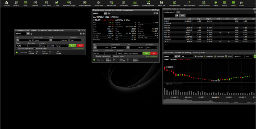 Questrade edge on desktop